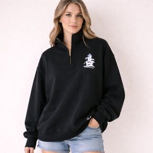 Unisex PEI Cows Black Quarter-Zip Sweatshirt